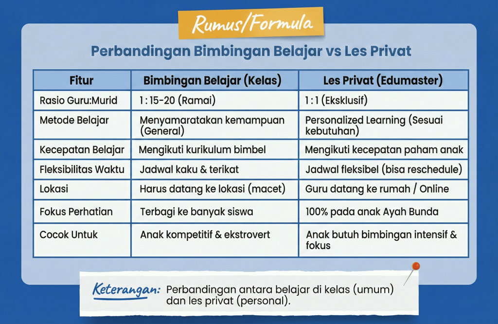 Perbandingan Les Privat vs Bimbel