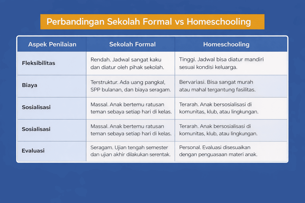 homeschooling vs sekolah formal